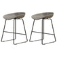 Modern Armless Backrest Counter Stool Iron Cafe Bar Stool with Pedal and Acrylic Seat Gray 2 Piece Set Short Stool(18"H) Clearhalo 'Bar Furniture' 'Bar Stools' 'bar_stools' 'furn' 'furn_bar_stools' 'Furniture' 'furniture_bar_stools' 'Kitchen & Dining Furniture' 5061880