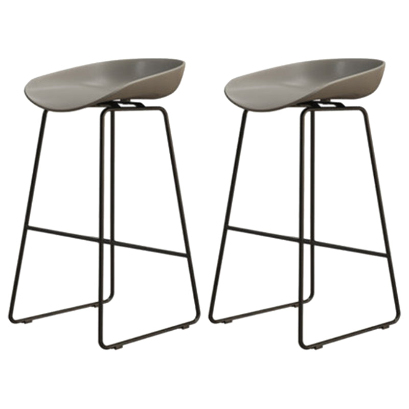 Modern Armless Backrest Counter Stool Iron Cafe Bar Stool with Pedal and Acrylic Seat Gray 2 Piece Set Counter Stool(26"H) Clearhalo 'Bar Furniture' 'Bar Stools' 'bar_stools' 'furn' 'furn_bar_stools' 'Furniture' 'furniture_bar_stools' 'Kitchen & Dining Furniture' 5061884