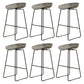 Modern Armless Backrest Counter Stool Iron Cafe Bar Stool with Pedal and Acrylic Seat Gray 6 Piece Set Counter Stool(26"H) Clearhalo 'Bar Furniture' 'Bar Stools' 'bar_stools' 'furn' 'furn_bar_stools' 'Furniture' 'furniture_bar_stools' 'Kitchen & Dining Furniture' 5061886