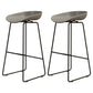 Modern Armless Backrest Counter Stool Iron Cafe Bar Stool with Pedal and Acrylic Seat Gray 2 Piece Set Bar Stool(30"H) Clearhalo 'Bar Furniture' 'Bar Stools' 'bar_stools' 'furn' 'furn_bar_stools' 'Furniture' 'furniture_bar_stools' 'Kitchen & Dining Furniture' 5061888