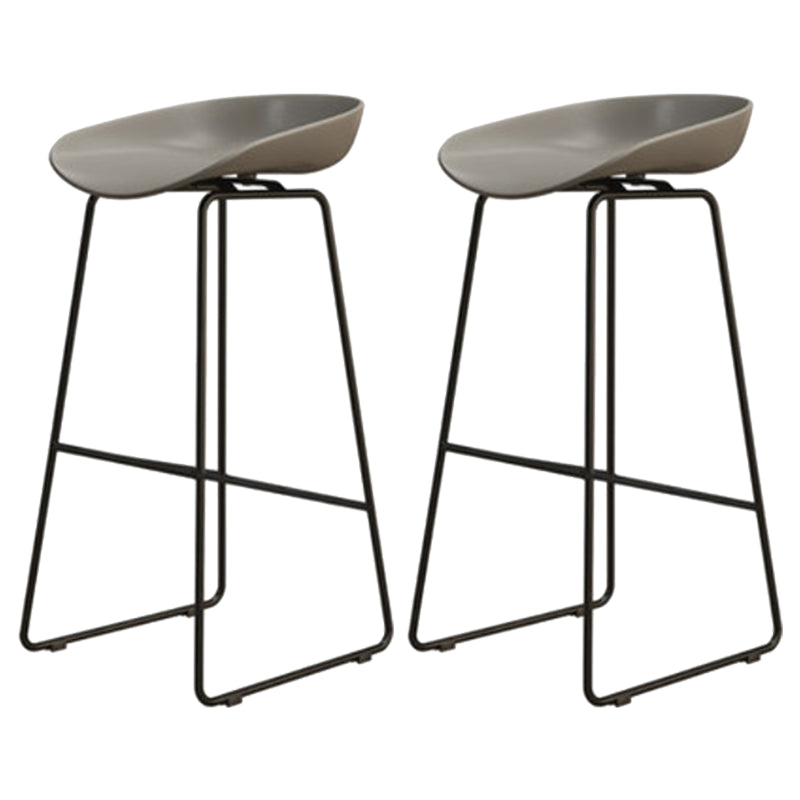 Modern Armless Backrest Counter Stool Iron Cafe Bar Stool with Pedal and Acrylic Seat Gray 2 Piece Set Bar Stool(30"H) Clearhalo 'Bar Furniture' 'Bar Stools' 'bar_stools' 'furn' 'furn_bar_stools' 'Furniture' 'furniture_bar_stools' 'Kitchen & Dining Furniture' 5061888