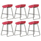 Modern Armless Backrest Counter Stool Iron Cafe Bar Stool with Pedal and Acrylic Seat Red 6 Piece Set Short Stool(18"H) Clearhalo 'Bar Furniture' 'Bar Stools' 'bar_stools' 'furn' 'furn_bar_stools' 'Furniture' 'furniture_bar_stools' 'Kitchen & Dining Furniture' 5061894