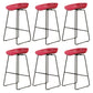 Modern Armless Backrest Counter Stool Iron Cafe Bar Stool with Pedal and Acrylic Seat Red 6 Piece Set Counter Stool(26"H) Clearhalo 'Bar Furniture' 'Bar Stools' 'bar_stools' 'furn' 'furn_bar_stools' 'Furniture' 'furniture_bar_stools' 'Kitchen & Dining Furniture' 5061898
