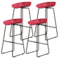 Modern Armless Backrest Counter Stool Iron Cafe Bar Stool with Pedal and Acrylic Seat Red 4 Piece Set Bar Stool(30"H) Clearhalo 'Bar Furniture' 'Bar Stools' 'bar_stools' 'furn' 'furn_bar_stools' 'Furniture' 'furniture_bar_stools' 'Kitchen & Dining Furniture' 5061901