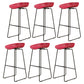 Modern Armless Backrest Counter Stool Iron Cafe Bar Stool with Pedal and Acrylic Seat Red 6 Piece Set Bar Stool(30"H) Clearhalo 'Bar Furniture' 'Bar Stools' 'bar_stools' 'furn' 'furn_bar_stools' 'Furniture' 'furniture_bar_stools' 'Kitchen & Dining Furniture' 5061902