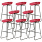 Modern Armless Backrest Counter Stool Iron Cafe Bar Stool with Pedal and Acrylic Seat Red 8 Piece Set Bar Stool(30"H) Clearhalo 'Bar Furniture' 'Bar Stools' 'bar_stools' 'furn' 'furn_bar_stools' 'Furniture' 'furniture_bar_stools' 'Kitchen & Dining Furniture' 5061903
