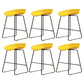 Modern Armless Backrest Counter Stool Iron Cafe Bar Stool with Pedal and Acrylic Seat Yellow 6 Piece Set Short Stool(18"H) Clearhalo 'Bar Furniture' 'Bar Stools' 'bar_stools' 'furn' 'furn_bar_stools' 'Furniture' 'furniture_bar_stools' 'Kitchen & Dining Furniture' 5061906