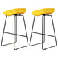 Modern Armless Backrest Counter Stool Iron Cafe Bar Stool with Pedal and Acrylic Seat Yellow 2 Piece Set Counter Stool(26"H) Clearhalo 'Bar Furniture' 'Bar Stools' 'bar_stools' 'furn' 'furn_bar_stools' 'Furniture' 'furniture_bar_stools' 'Kitchen & Dining Furniture' 5061908