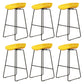 Modern Armless Backrest Counter Stool Iron Cafe Bar Stool with Pedal and Acrylic Seat Yellow 6 Piece Set Counter Stool(26"H) Clearhalo 'Bar Furniture' 'Bar Stools' 'bar_stools' 'furn' 'furn_bar_stools' 'Furniture' 'furniture_bar_stools' 'Kitchen & Dining Furniture' 5061910