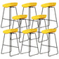 Modern Armless Backrest Counter Stool Iron Cafe Bar Stool with Pedal and Acrylic Seat Yellow 8 Piece Set Counter Stool(26"H) Clearhalo 'Bar Furniture' 'Bar Stools' 'bar_stools' 'furn' 'furn_bar_stools' 'Furniture' 'furniture_bar_stools' 'Kitchen & Dining Furniture' 5061911