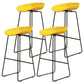 Modern Armless Backrest Counter Stool Iron Cafe Bar Stool with Pedal and Acrylic Seat Yellow 4 Piece Set Bar Stool(30"H) Clearhalo 'Bar Furniture' 'Bar Stools' 'bar_stools' 'furn' 'furn_bar_stools' 'Furniture' 'furniture_bar_stools' 'Kitchen & Dining Furniture' 5061913