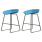 Modern Armless Backrest Counter Stool Iron Cafe Bar Stool with Pedal and Acrylic Seat Blue 2 Piece Set Short Stool(18"H) Clearhalo 'Bar Furniture' 'Bar Stools' 'bar_stools' 'furn' 'furn_bar_stools' 'Furniture' 'furniture_bar_stools' 'Kitchen & Dining Furniture' 5061916