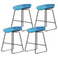 Modern Armless Backrest Counter Stool Iron Cafe Bar Stool with Pedal and Acrylic Seat Blue 4 Piece Set Short Stool(18"H) Clearhalo 'Bar Furniture' 'Bar Stools' 'bar_stools' 'furn' 'furn_bar_stools' 'Furniture' 'furniture_bar_stools' 'Kitchen & Dining Furniture' 5061917