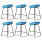 Modern Armless Backrest Counter Stool Iron Cafe Bar Stool with Pedal and Acrylic Seat Blue 6 Piece Set Short Stool(18"H) Clearhalo 'Bar Furniture' 'Bar Stools' 'bar_stools' 'furn' 'furn_bar_stools' 'Furniture' 'furniture_bar_stools' 'Kitchen & Dining Furniture' 5061918