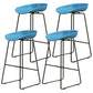 Modern Armless Backrest Counter Stool Iron Cafe Bar Stool with Pedal and Acrylic Seat Blue 4 Piece Set Counter Stool(26"H) Clearhalo 'Bar Furniture' 'Bar Stools' 'bar_stools' 'furn' 'furn_bar_stools' 'Furniture' 'furniture_bar_stools' 'Kitchen & Dining Furniture' 5061921
