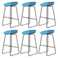 Modern Armless Backrest Counter Stool Iron Cafe Bar Stool with Pedal and Acrylic Seat Blue 6 Piece Set Counter Stool(26"H) Clearhalo 'Bar Furniture' 'Bar Stools' 'bar_stools' 'furn' 'furn_bar_stools' 'Furniture' 'furniture_bar_stools' 'Kitchen & Dining Furniture' 5061922