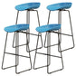 Modern Armless Backrest Counter Stool Iron Cafe Bar Stool with Pedal and Acrylic Seat Blue 4 Piece Set Bar Stool(30"H) Clearhalo 'Bar Furniture' 'Bar Stools' 'bar_stools' 'furn' 'furn_bar_stools' 'Furniture' 'furniture_bar_stools' 'Kitchen & Dining Furniture' 5061925