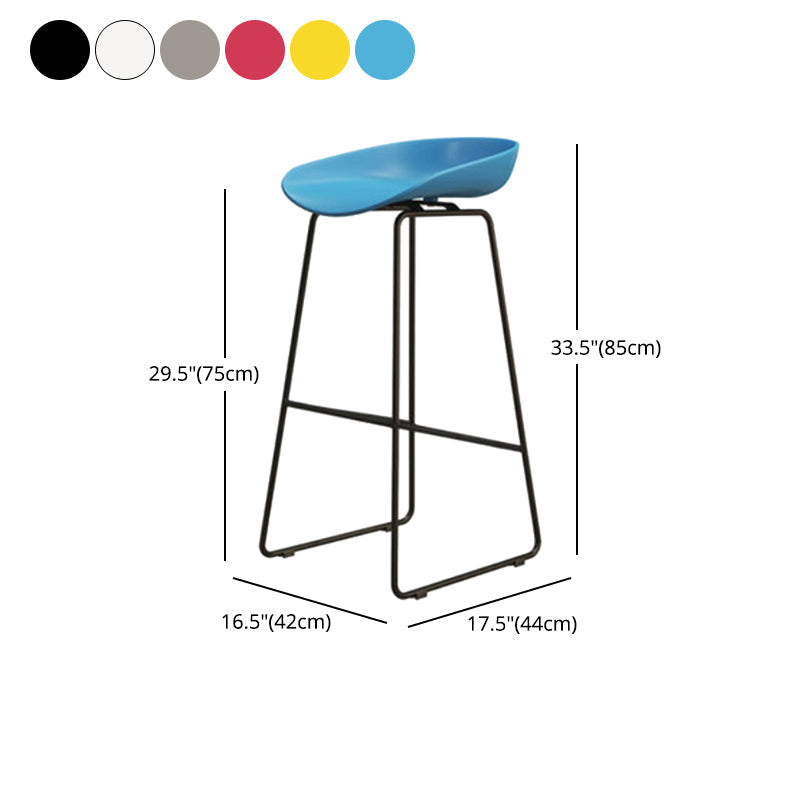 Modern Armless Backrest Counter Stool Iron Cafe Bar Stool with Pedal and Acrylic Seat Clearhalo 'Bar Furniture' 'Bar Stools' 'bar_stools' 'furn' 'furn_bar_stools' 'Furniture' 'furniture_bar_stools' 'Kitchen & Dining Furniture' 5061930