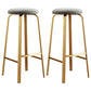Nordic Armless Backless Counter Stool Iron Cafe Bar Stool with Cushion and Pedal Light Gray 2 Piece Set Clearhalo 'Bar Furniture' 'Bar Stools' 'bar_stools' 'furn' 'furn_bar_stools' 'Furniture' 'furniture_bar_stools' 'Kitchen & Dining Furniture' 5061932
