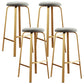 Nordic Armless Backless Counter Stool Iron Cafe Bar Stool with Cushion and Pedal Light Gray 4 Piece Set Clearhalo 'Bar Furniture' 'Bar Stools' 'bar_stools' 'furn' 'furn_bar_stools' 'Furniture' 'furniture_bar_stools' 'Kitchen & Dining Furniture' 5061933
