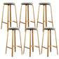 Nordic Armless Backless Counter Stool Iron Cafe Bar Stool with Cushion and Pedal Light Gray 6 Piece Set Clearhalo 'Bar Furniture' 'Bar Stools' 'bar_stools' 'furn' 'furn_bar_stools' 'Furniture' 'furniture_bar_stools' 'Kitchen & Dining Furniture' 5061936