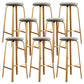Nordic Armless Backless Counter Stool Iron Cafe Bar Stool with Cushion and Pedal Light Gray 8 Piece Set Clearhalo 'Bar Furniture' 'Bar Stools' 'bar_stools' 'furn' 'furn_bar_stools' 'Furniture' 'furniture_bar_stools' 'Kitchen & Dining Furniture' 5061938