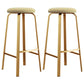 Nordic Armless Backless Counter Stool Iron Cafe Bar Stool with Cushion and Pedal Yellow White 2 Piece Set Clearhalo 'Bar Furniture' 'Bar Stools' 'bar_stools' 'furn' 'furn_bar_stools' 'Furniture' 'furniture_bar_stools' 'Kitchen & Dining Furniture' 5061940