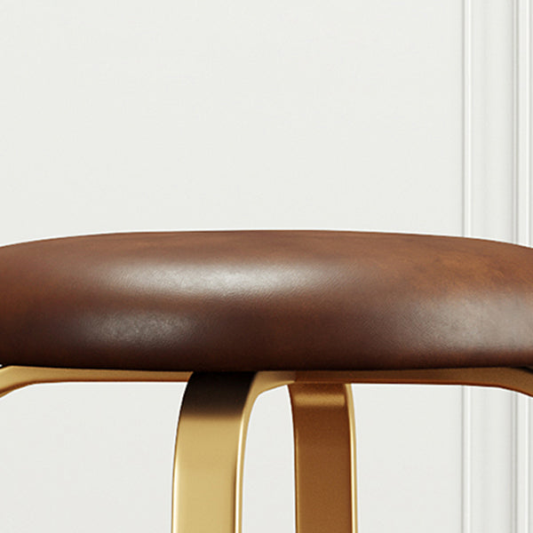 Nordic Armless Backless Counter Stool Iron Cafe Bar Stool with Cushion and Pedal Clearhalo 'Bar Furniture' 'Bar Stools' 'bar_stools' 'furn' 'furn_bar_stools' 'Furniture' 'furniture_bar_stools' 'Kitchen & Dining Furniture' 5061941