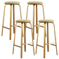 Nordic Armless Backless Counter Stool Iron Cafe Bar Stool with Cushion and Pedal Yellow White 4 Piece Set Clearhalo 'Bar Furniture' 'Bar Stools' 'bar_stools' 'furn' 'furn_bar_stools' 'Furniture' 'furniture_bar_stools' 'Kitchen & Dining Furniture' 5061942