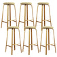 Nordic Armless Backless Counter Stool Iron Cafe Bar Stool with Cushion and Pedal Yellow White 6 Piece Set Clearhalo 'Bar Furniture' 'Bar Stools' 'bar_stools' 'furn' 'furn_bar_stools' 'Furniture' 'furniture_bar_stools' 'Kitchen & Dining Furniture' 5061944