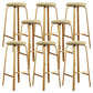 Nordic Armless Backless Counter Stool Iron Cafe Bar Stool with Cushion and Pedal Yellow White 8 Piece Set Clearhalo 'Bar Furniture' 'Bar Stools' 'bar_stools' 'furn' 'furn_bar_stools' 'Furniture' 'furniture_bar_stools' 'Kitchen & Dining Furniture' 5061945