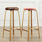Nordic Armless Backless Counter Stool Iron Cafe Bar Stool with Cushion and Pedal Clearhalo 'Bar Furniture' 'Bar Stools' 'bar_stools' 'furn' 'furn_bar_stools' 'Furniture' 'furniture_bar_stools' 'Kitchen & Dining Furniture' 5061946