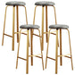 Nordic Armless Backless Counter Stool Iron Cafe Bar Stool with Cushion and Pedal Grey 4 Piece Set Clearhalo 'Bar Furniture' 'Bar Stools' 'bar_stools' 'furn' 'furn_bar_stools' 'Furniture' 'furniture_bar_stools' 'Kitchen & Dining Furniture' 5061948