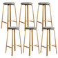 Nordic Armless Backless Counter Stool Iron Cafe Bar Stool with Cushion and Pedal Grey 6 Piece Set Clearhalo 'Bar Furniture' 'Bar Stools' 'bar_stools' 'furn' 'furn_bar_stools' 'Furniture' 'furniture_bar_stools' 'Kitchen & Dining Furniture' 5061949