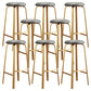 Nordic Armless Backless Counter Stool Iron Cafe Bar Stool with Cushion and Pedal Grey 8 Piece Set Clearhalo 'Bar Furniture' 'Bar Stools' 'bar_stools' 'furn' 'furn_bar_stools' 'Furniture' 'furniture_bar_stools' 'Kitchen & Dining Furniture' 5061950