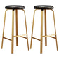 Nordic Armless Backless Counter Stool Iron Cafe Bar Stool with Cushion and Pedal Black 2 Piece Set Clearhalo 'Bar Furniture' 'Bar Stools' 'bar_stools' 'furn' 'furn_bar_stools' 'Furniture' 'furniture_bar_stools' 'Kitchen & Dining Furniture' 5061955