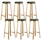 Nordic Armless Backless Counter Stool Iron Cafe Bar Stool with Cushion and Pedal Green 6 Piece Set Clearhalo 'Bar Furniture' 'Bar Stools' 'bar_stools' 'furn' 'furn_bar_stools' 'Furniture' 'furniture_bar_stools' 'Kitchen & Dining Furniture' 5061961