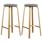 Nordic Armless Backless Counter Stool Iron Cafe Bar Stool with Cushion and Pedal Black White 2 Piece Set Clearhalo 'Bar Furniture' 'Bar Stools' 'bar_stools' 'furn' 'furn_bar_stools' 'Furniture' 'furniture_bar_stools' 'Kitchen & Dining Furniture' 5061963