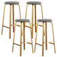 Nordic Armless Backless Counter Stool Iron Cafe Bar Stool with Cushion and Pedal Black White 4 Piece Set Clearhalo 'Bar Furniture' 'Bar Stools' 'bar_stools' 'furn' 'furn_bar_stools' 'Furniture' 'furniture_bar_stools' 'Kitchen & Dining Furniture' 5061964