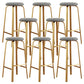 Nordic Armless Backless Counter Stool Iron Cafe Bar Stool with Cushion and Pedal Black White 8 Piece Set Clearhalo 'Bar Furniture' 'Bar Stools' 'bar_stools' 'furn' 'furn_bar_stools' 'Furniture' 'furniture_bar_stools' 'Kitchen & Dining Furniture' 5061966
