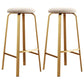 Nordic Armless Backless Counter Stool Iron Cafe Bar Stool with Cushion and Pedal Off-White 2 Piece Set Clearhalo 'Bar Furniture' 'Bar Stools' 'bar_stools' 'furn' 'furn_bar_stools' 'Furniture' 'furniture_bar_stools' 'Kitchen & Dining Furniture' 5061967