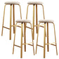 Nordic Armless Backless Counter Stool Iron Cafe Bar Stool with Cushion and Pedal Off-White 4 Piece Set Clearhalo 'Bar Furniture' 'Bar Stools' 'bar_stools' 'furn' 'furn_bar_stools' 'Furniture' 'furniture_bar_stools' 'Kitchen & Dining Furniture' 5061968