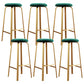 Nordic Armless Backless Counter Stool Iron Cafe Bar Stool with Cushion and Pedal Blackish Green 6 Piece Set Clearhalo 'Bar Furniture' 'Bar Stools' 'bar_stools' 'furn' 'furn_bar_stools' 'Furniture' 'furniture_bar_stools' 'Kitchen & Dining Furniture' 5061973