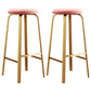 Nordic Armless Backless Counter Stool Iron Cafe Bar Stool with Cushion and Pedal Pink 2 Piece Set Clearhalo 'Bar Furniture' 'Bar Stools' 'bar_stools' 'furn' 'furn_bar_stools' 'Furniture' 'furniture_bar_stools' 'Kitchen & Dining Furniture' 5061975