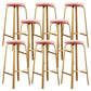 Nordic Armless Backless Counter Stool Iron Cafe Bar Stool with Cushion and Pedal Pink 8 Piece Set Clearhalo 'Bar Furniture' 'Bar Stools' 'bar_stools' 'furn' 'furn_bar_stools' 'Furniture' 'furniture_bar_stools' 'Kitchen & Dining Furniture' 5061978