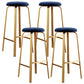 Nordic Armless Backless Counter Stool Iron Cafe Bar Stool with Cushion and Pedal Blue 4 Piece Set Clearhalo 'Bar Furniture' 'Bar Stools' 'bar_stools' 'furn' 'furn_bar_stools' 'Furniture' 'furniture_bar_stools' 'Kitchen & Dining Furniture' 5061980