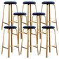 Nordic Armless Backless Counter Stool Iron Cafe Bar Stool with Cushion and Pedal Blue 8 Piece Set Clearhalo 'Bar Furniture' 'Bar Stools' 'bar_stools' 'furn' 'furn_bar_stools' 'Furniture' 'furniture_bar_stools' 'Kitchen & Dining Furniture' 5061982