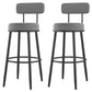 Modern Armless Backrest Counter Stool Iron Dessert Shop Bar Stool with Cushion and Pedal Grey 2 Piece Set Clearhalo 'Bar Furniture' 'Bar Stools' 'bar_stools' 'furn' 'furn_bar_stools' 'Furniture' 'furniture_bar_stools' 'Kitchen & Dining Furniture' 5061990