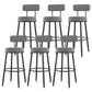 Modern Armless Backrest Counter Stool Iron Dessert Shop Bar Stool with Cushion and Pedal Grey 6 Piece Set Clearhalo 'Bar Furniture' 'Bar Stools' 'bar_stools' 'furn' 'furn_bar_stools' 'Furniture' 'furniture_bar_stools' 'Kitchen & Dining Furniture' 5061994