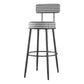 Modern Armless Backrest Counter Stool Iron Dessert Shop Bar Stool with Cushion and Pedal Clearhalo 'Bar Furniture' 'Bar Stools' 'bar_stools' 'furn' 'furn_bar_stools' 'Furniture' 'furniture_bar_stools' 'Kitchen & Dining Furniture' 5061997